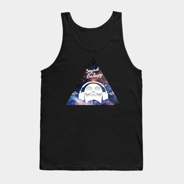 Sound of the Galaxy w/ Man in Headphone Tank Top by Freid